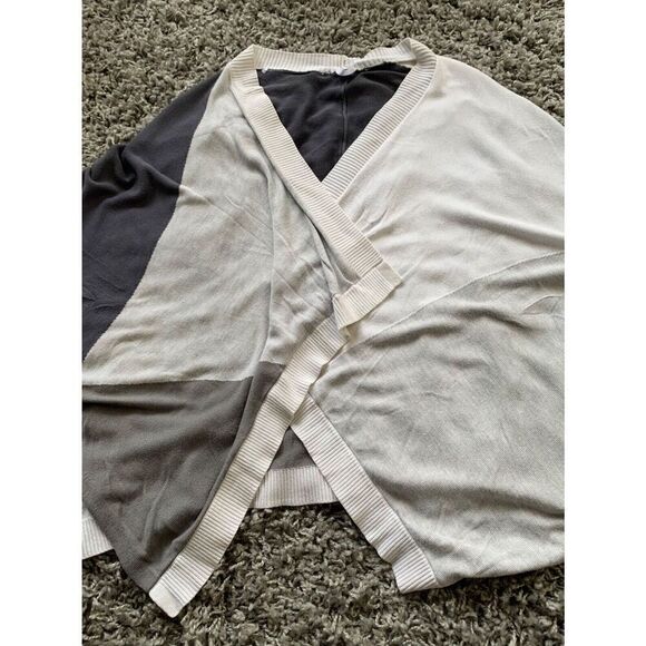 30 LULULEMON HATHA WRAP knit SHAWL SWEATER O/S gray white silk blend O/S - Picture 6 of 6
